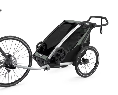 Remorque pour enfant 1 place CHARIOT LITE Aluminium/Vert Agave