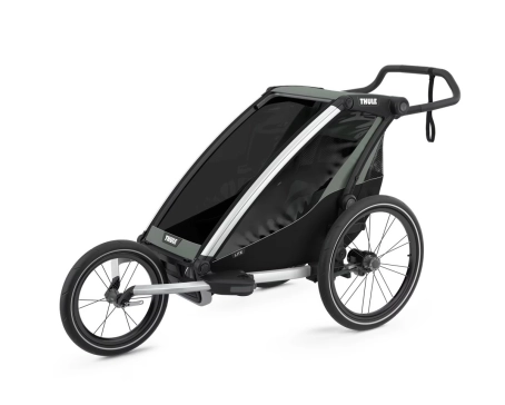 Remorque pour enfant 1 place CHARIOT LITE Aluminium/Vert Agave