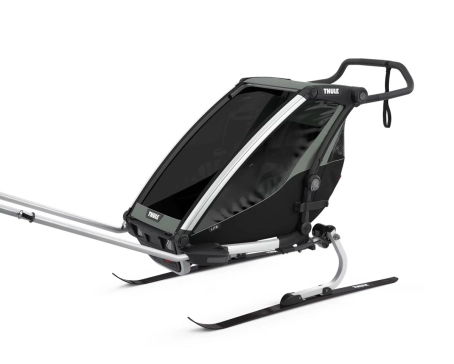 Remorque pour enfant 1 place CHARIOT LITE Aluminium/Vert Agave