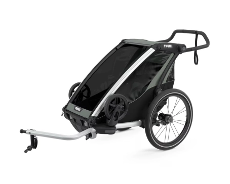 Remorque pour enfant 1 place CHARIOT LITE Aluminium/Vert Agave