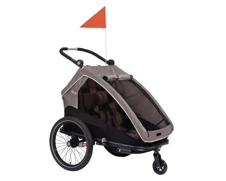 Remorque pour enfant DUO S BS-C10 Gris/Beige/Anthracite