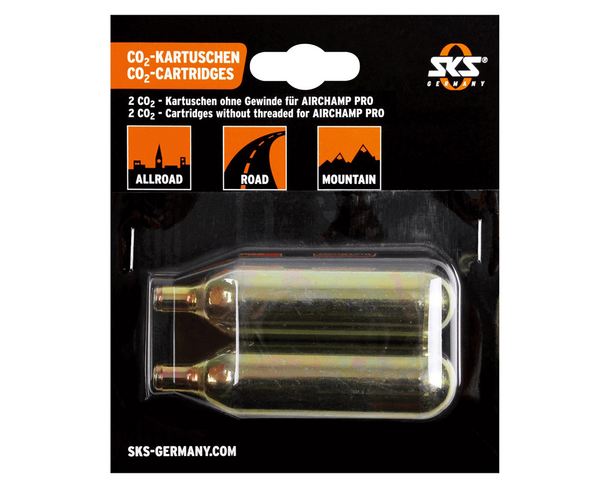Lot de 2 cartouches de CO2 de 16g SKS sans filetage pour pompe AIRCHAMP PRO