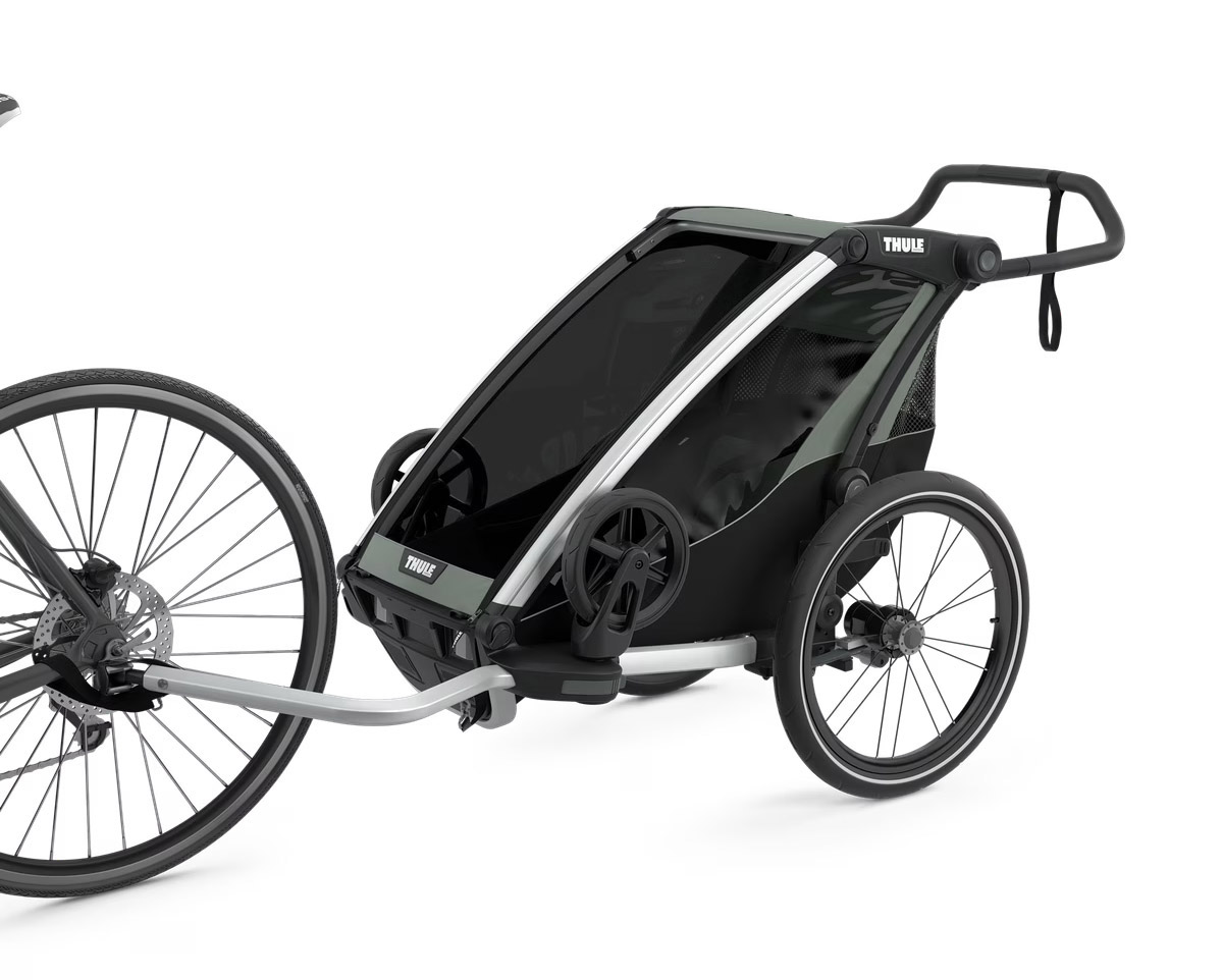 Remorque pour enfant 1 place CHARIOT LITE Aluminium/Vert Agave