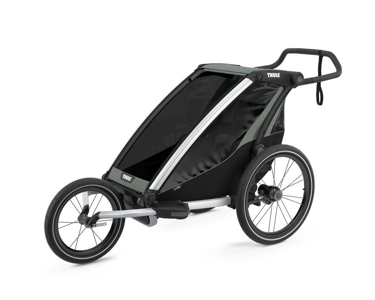 Remorque pour enfant 1 place CHARIOT LITE Aluminium/Vert Agave