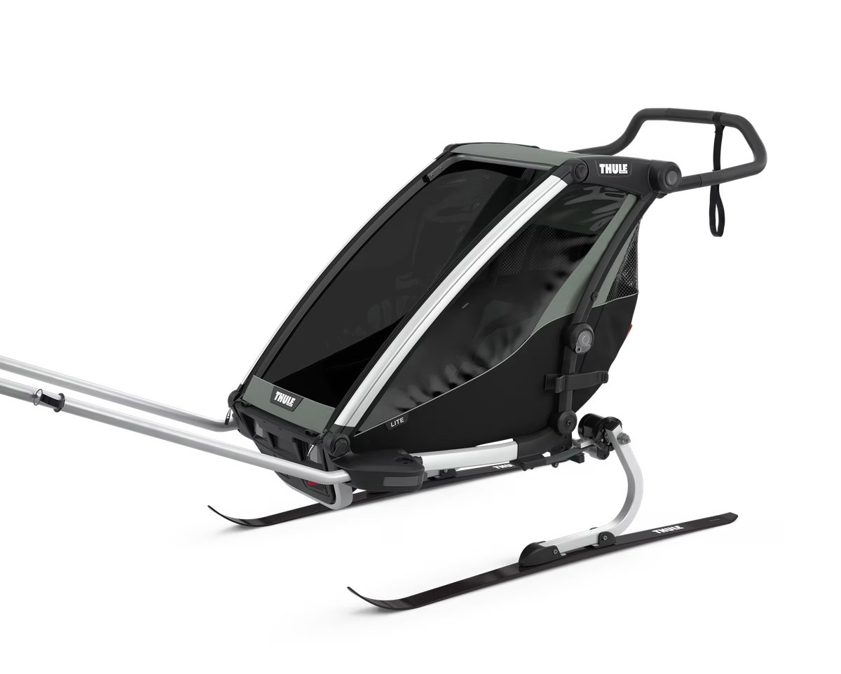 Remorque pour enfant 1 place CHARIOT LITE Aluminium/Vert Agave